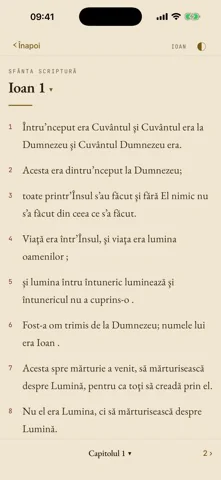 Lectura unui capitol din Sfânta Scriptură în aplicația Ortodoxia